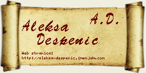 Aleksa Despenić vizit kartica